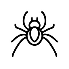 Wall Mural - Spider Icon, Halloween Symbol, Outline Style, White Background