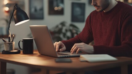 The man working at home