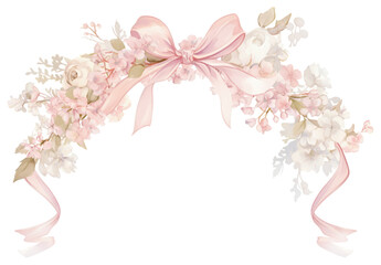 Wall Mural - PNG Elegant floral wreath illustration