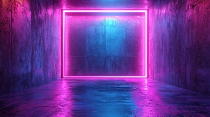 Sticker - Neon Glow in a Concrete Room