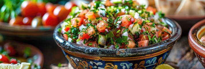 Poster - Traditional Mechouia Salad from Tunisian Cuisine - Still Life