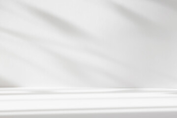 Wall Mural - abstract white color studio background for product presentation. empty room with shadows of window a