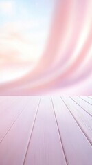 Canvas Print - A wooden table with a pink background