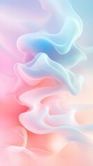 Canvas Print - a colorful, abstract image of a wave with pink, blue, and white colors