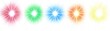 Five Circular Light Burst Effects in Different Colors