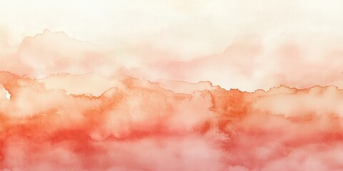 Poster - Abstract Watercolor Landscape with Orange and Yellow Hues