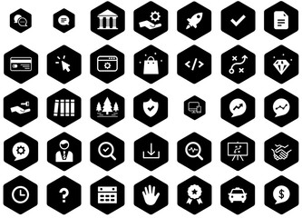 Mega Set Of Vector Badges Icons Silhouette Vector Logo Design Containing Optimization,Strategy,Service,Planning,Plan Outline Icons Collection. Simple Vector Illustration