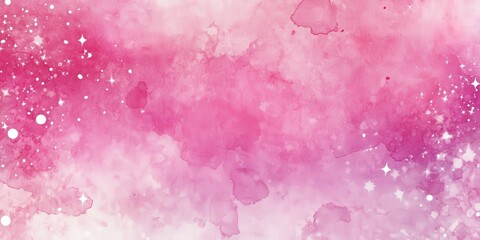 Wall Mural - Pink Watercolor Abstract Background with Stars