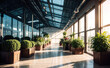 © Miklos - Bright Sunlight Illuminates Lush Greenery Inside Modern Greenhouse in Early Morning