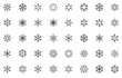 © Arju - Set Of Snow Flake Line Icons Collection Isolated Silhouette Solid Icons Including Frozen,Winter,Snow,Ice,Snow-Flake Set Vector Flat Line Icons