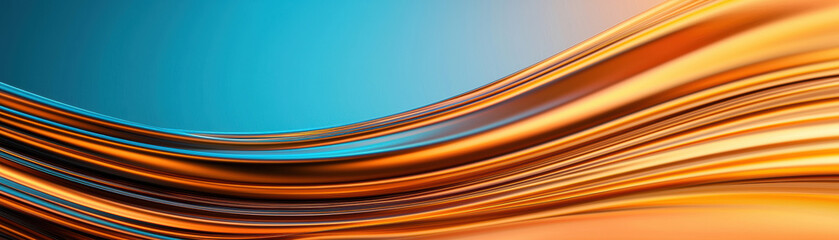 abstract light painting with vibrant orange and blue curving lines, creating a dynamic and energetic