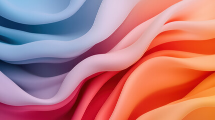 Wall Mural - Abstract image of fluid waves in vibrant colors of blue, red, orange, and pink, representing creativity and artistic expression.