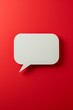 © Iryna - A white speech bubble is on a red background. Concept of communication and connection, as the speech bubble represents a message or conversation