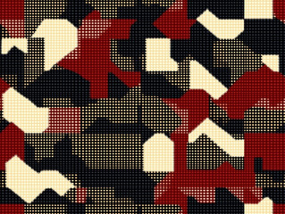 Poster - Rich, deep hues with crisp, clean houndstooth edges and high contrast, seamless pattern