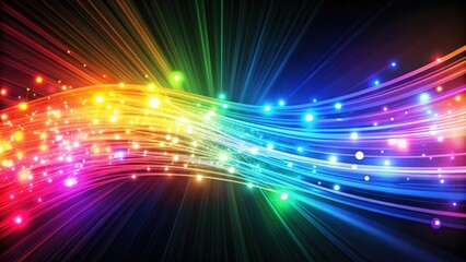 Poster - Abstract background of colorful lights streaming in a technology and communication theme, technology, communication