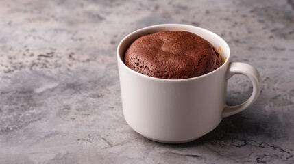 Wall Mural - Fully risen mug cake in a plain white ceramic mug