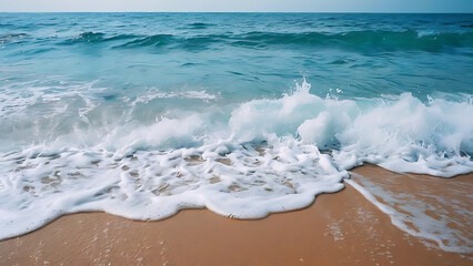 Wall Mural - Gentle ocean waves lapping the shore
