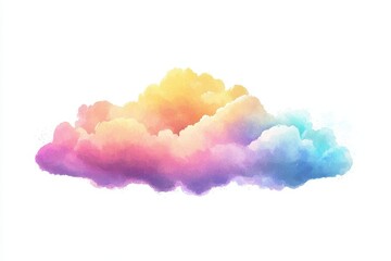 Background with clouds in watercolor color. Rainbow background in watercolor color.