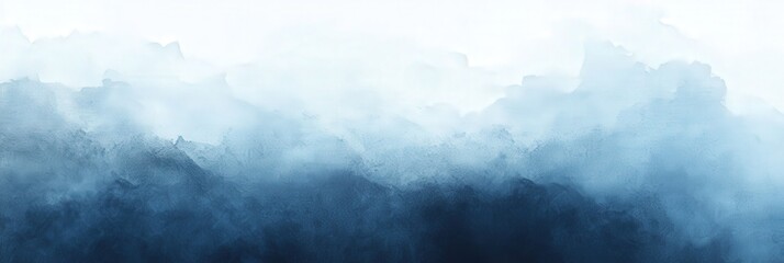 Poster - Misty Mountain Ranges in Blue Hues