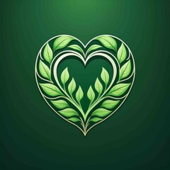 Wall Mural - heart and leaf logo