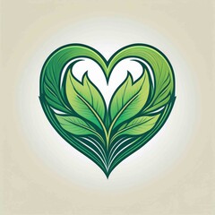 Wall Mural - heart and leaf logo