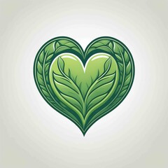 Wall Mural - heart and leaf logo