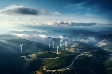 Wall Mural - Turbine Towers Light and Power on the Moors