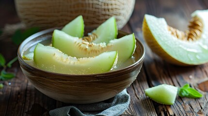 Wall Mural - Melon Slices in a Bowl.