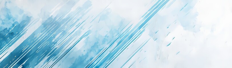 Canvas Print - The sky in watercolor painting is softly textured on a wet white paper background, Abstract blue watercolor illustration banner, wallpaper.