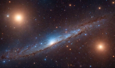 Wall Mural - Stunning Spiral Galaxy Surrounded by Stars and Celestial Bodies in Deep Space