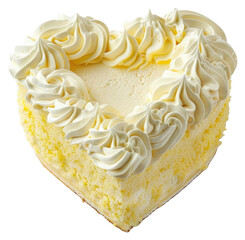 Poster - PNG Heart-shaped vanilla cream cake