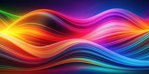 Wall Mural - Abstract waves in vibrant colors on a digital background, abstract, waves, digital, vibrant, colorful, artistic, design, pattern