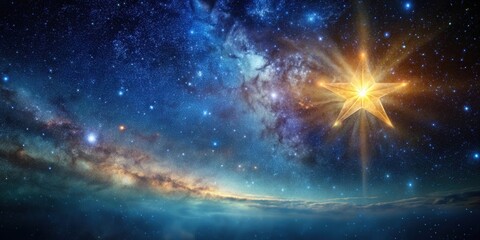 Wall Mural - skyscape scene featuring a spackled star and galaxy , sky, night, stars, celestial, space, astronomy