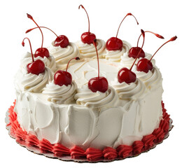 Poster - PNG Cherry-topped cream cake delight