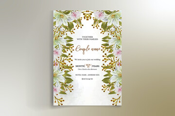 Wall Mural - BRIDAL SHOWER FLORAL INVITATION TEMPLATE