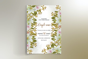 Wall Mural - BRIDAL SHOWER FLORAL INVITATION TEMPLATE