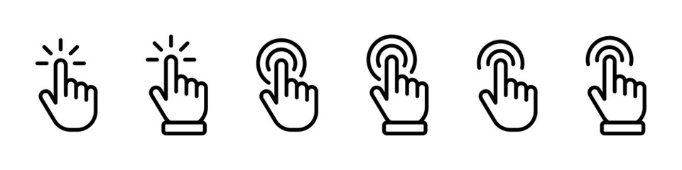 Wall Mural - Click hand cursor icon set