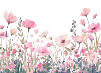 Poster - PNG Delicate watercolor floral illustration