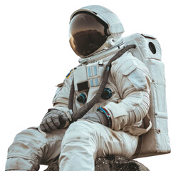 Wall Mural - PNG Astronaut sitting on rock