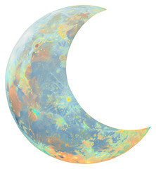 Poster - PNG Glowing crescent moon in space