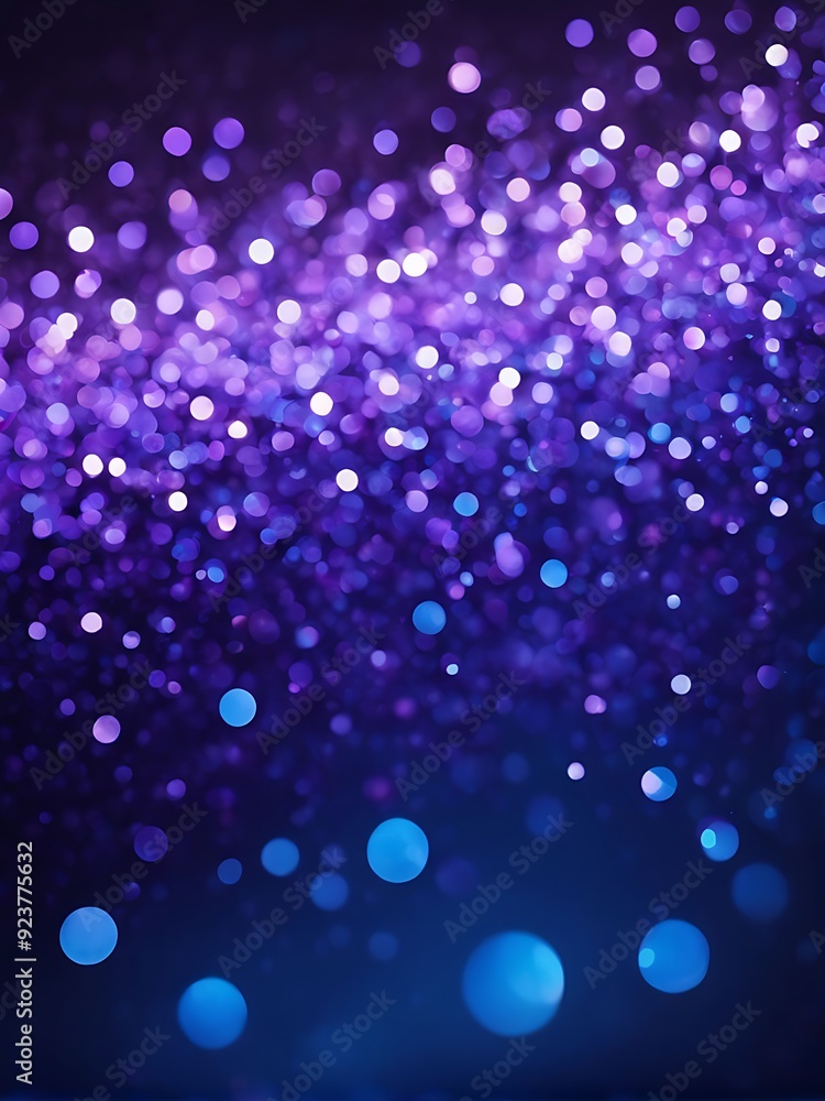 Bokeh vertical background with purple and blue lights in a gradient ...