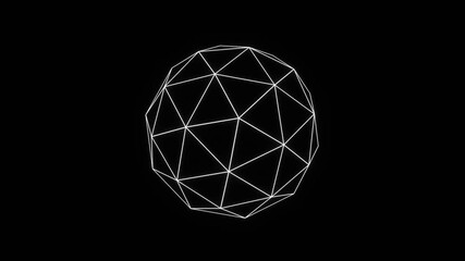 3d render of a futuristic wireframe grid cyber y2k hexagon shape glowing neon white on black backgro