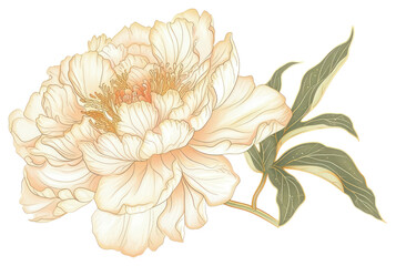 PNG Peony pattern drawing flower.