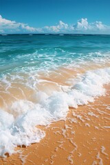 A sea water sand beach wave shore nature ocean summer