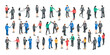 © Trostinka_25 - isometric vector set of business people in different work situations, in color on white background, office work or work relationships