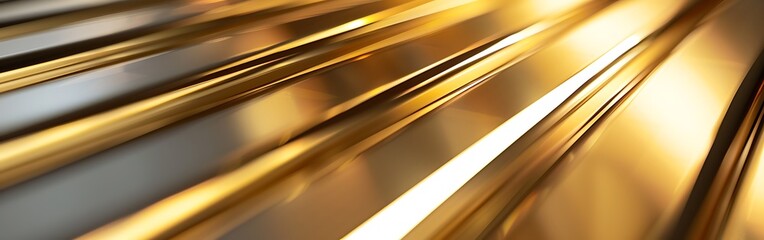 A row of shiny gold and silver strips.