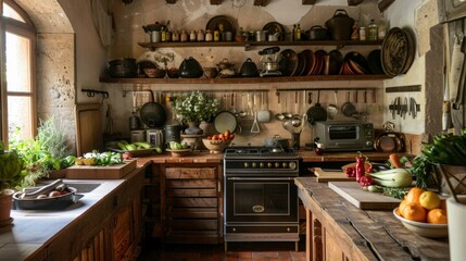 beautiful home kitchen in the country