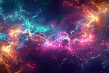 Wall Mural - Cosmic Nebula with Vibrant Colors