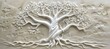 © AshrafSharif - Relief, background for wall painting with tree of life in white color on beige color paper, high detailed, photo realistic