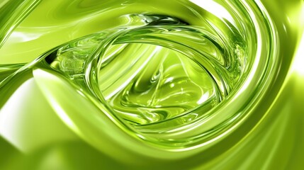 Wall Mural - Abstract Green Swirls and Waves Background Image